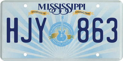 MS license plate HJY863