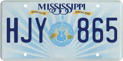 MS license plate HJY865
