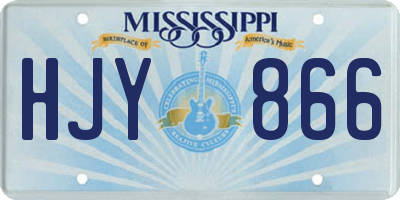 MS license plate HJY866