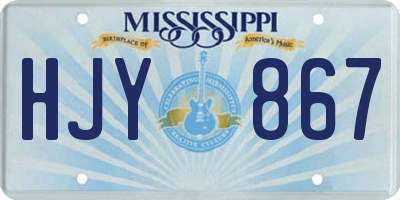 MS license plate HJY867