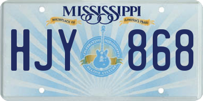 MS license plate HJY868