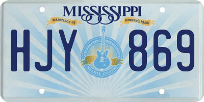 MS license plate HJY869