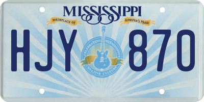 MS license plate HJY870