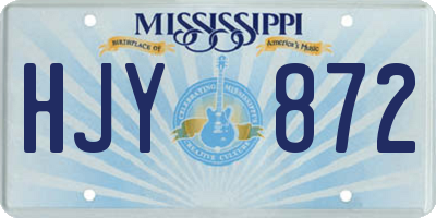 MS license plate HJY872