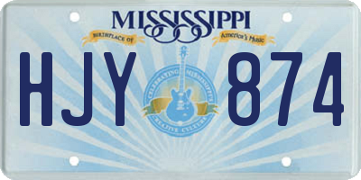 MS license plate HJY874