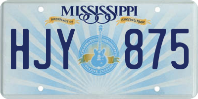 MS license plate HJY875