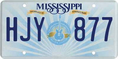 MS license plate HJY877