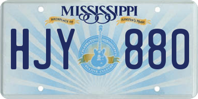 MS license plate HJY880