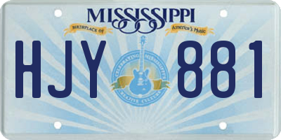MS license plate HJY881