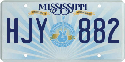 MS license plate HJY882