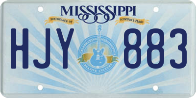 MS license plate HJY883