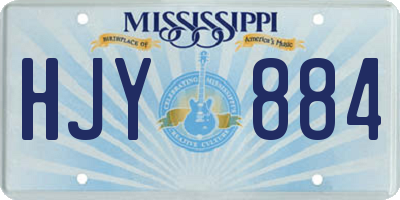 MS license plate HJY884