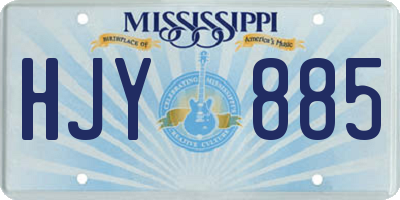 MS license plate HJY885