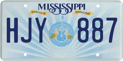 MS license plate HJY887