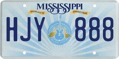 MS license plate HJY888