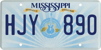 MS license plate HJY890