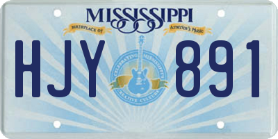MS license plate HJY891