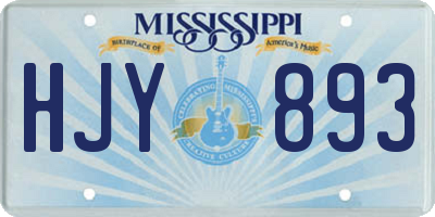 MS license plate HJY893