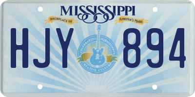 MS license plate HJY894