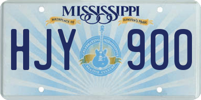 MS license plate HJY900