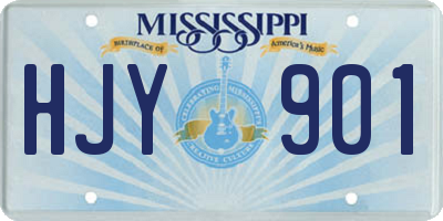 MS license plate HJY901