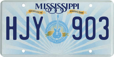 MS license plate HJY903