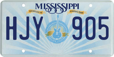 MS license plate HJY905