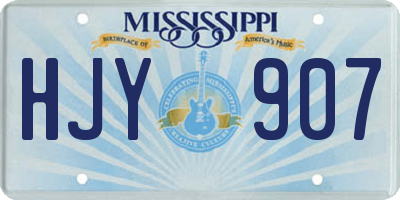MS license plate HJY907