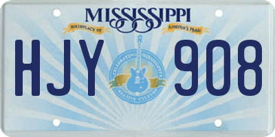 MS license plate HJY908