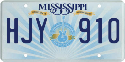MS license plate HJY910