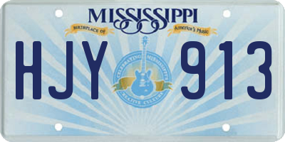 MS license plate HJY913