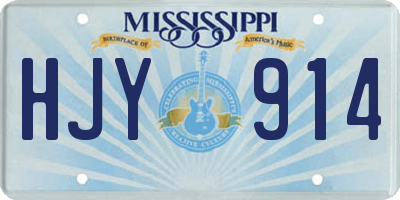 MS license plate HJY914