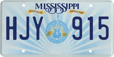 MS license plate HJY915