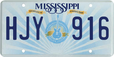 MS license plate HJY916