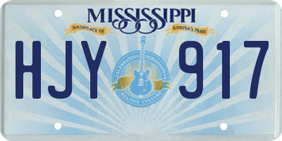 MS license plate HJY917