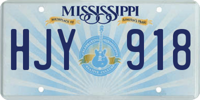 MS license plate HJY918