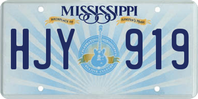 MS license plate HJY919