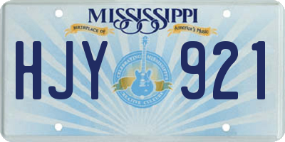 MS license plate HJY921