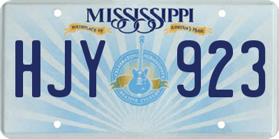 MS license plate HJY923