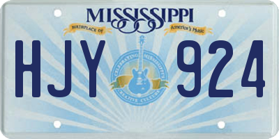 MS license plate HJY924