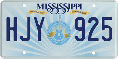 MS license plate HJY925
