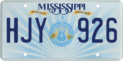 MS license plate HJY926
