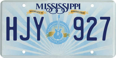 MS license plate HJY927