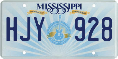 MS license plate HJY928