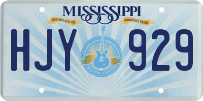 MS license plate HJY929