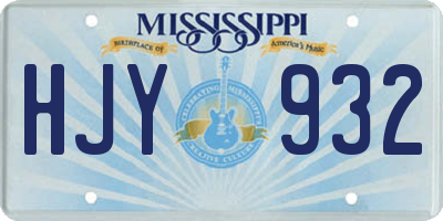 MS license plate HJY932