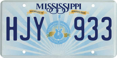 MS license plate HJY933