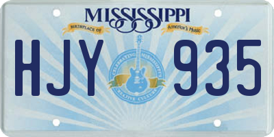 MS license plate HJY935