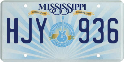 MS license plate HJY936