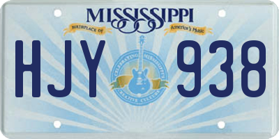 MS license plate HJY938